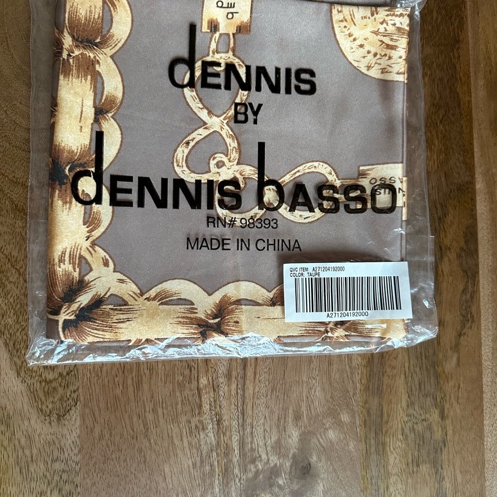 2 Dennis Basso Scarves Blue and Taupe - Picture 4 of 11